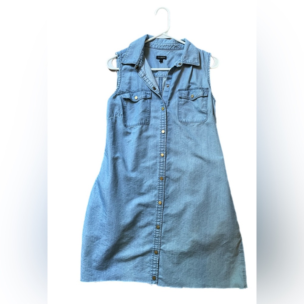 Talbots Button Down Denim Sleeveless Dress Size 6 Coastal Cowgirl Preppy Western - Picture 1 of 9